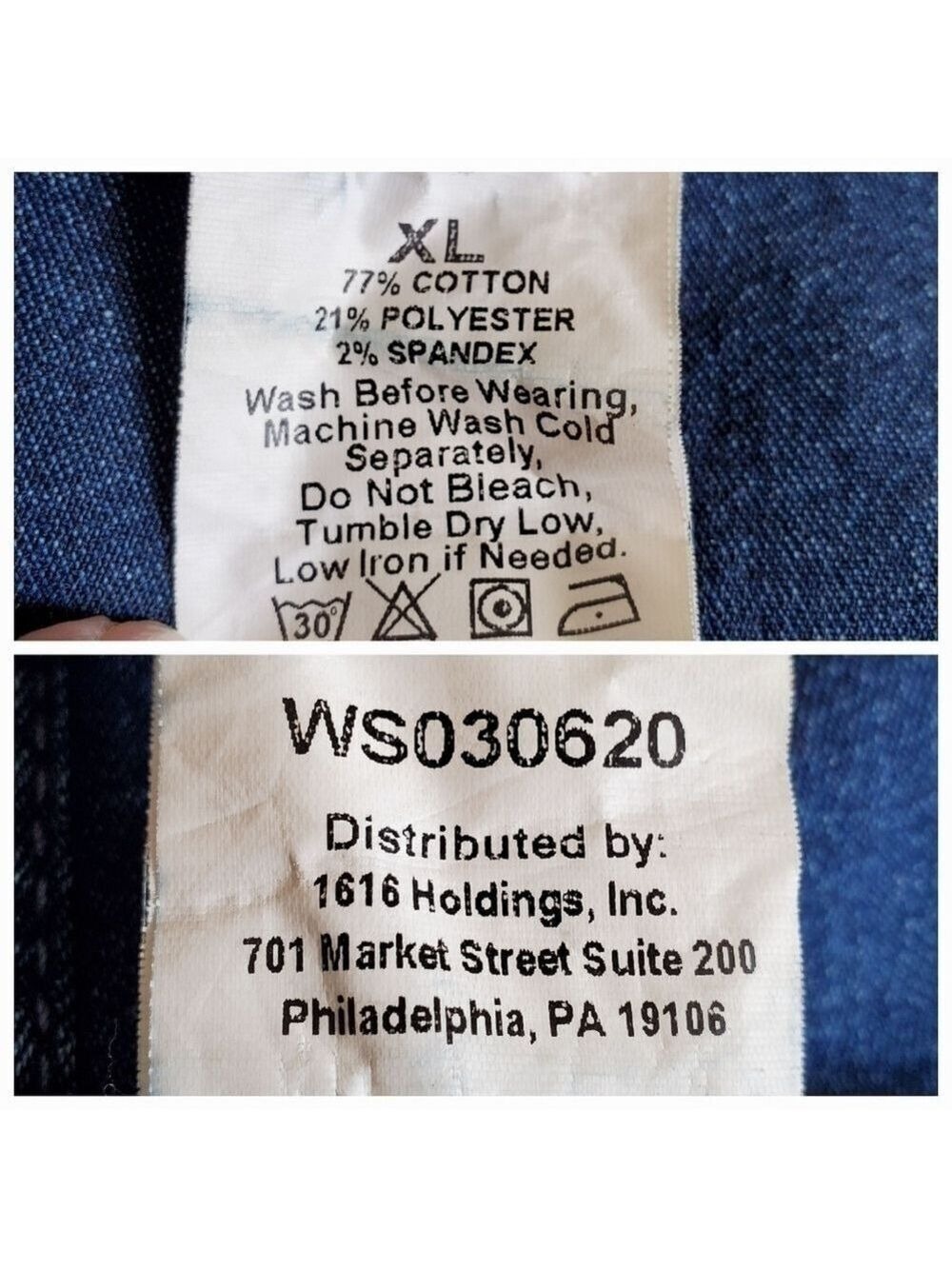 DENIM MINI DRESS 90'S Y2K WOMENS XL BLUE BUTTON UP RAW HEM COACHELLA STAGECOACH - Picture 11 of 11
